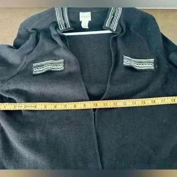 Chicos Embellished Heidi Cardigan Black - Large (2) Military chic - Picture 4 of 6